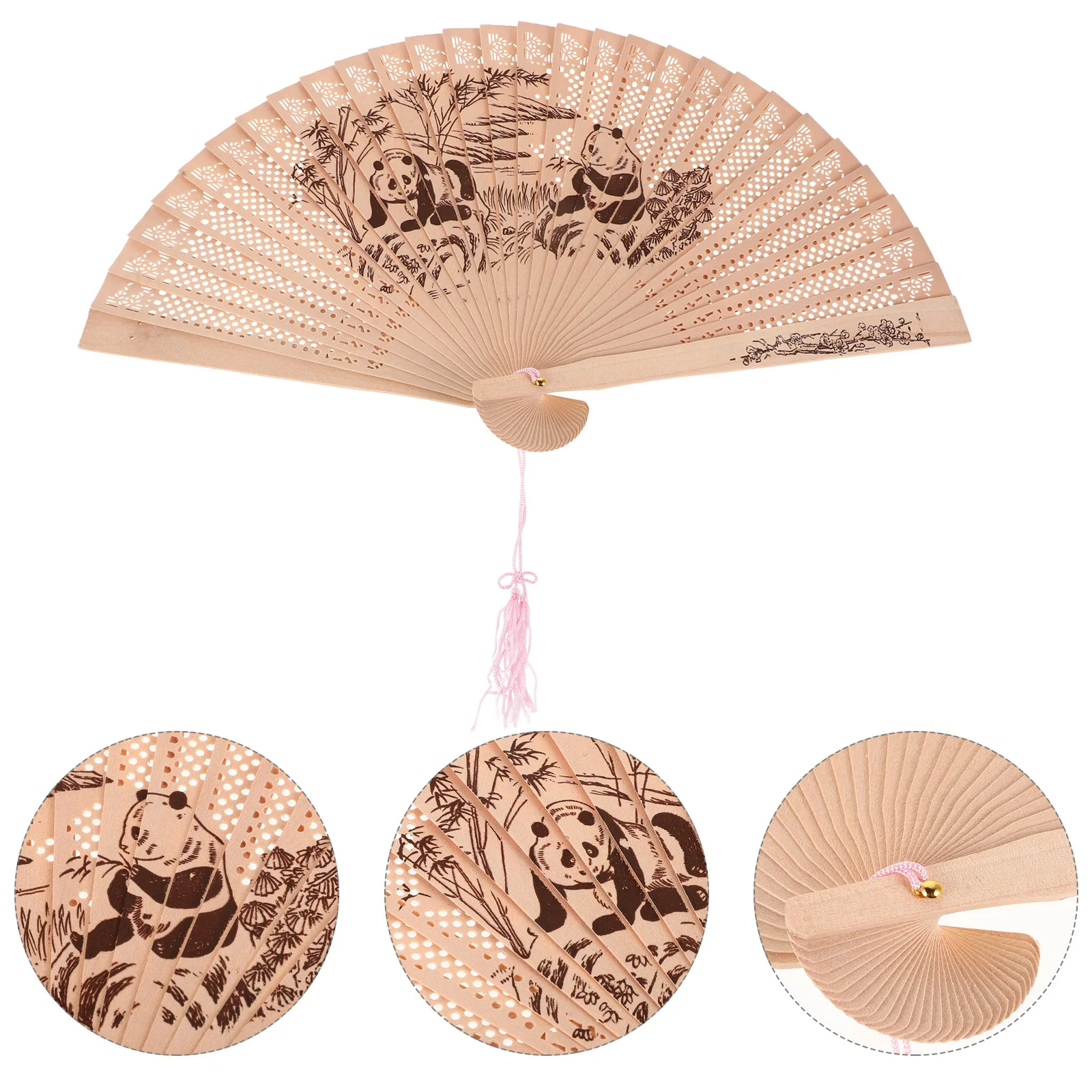 

Sandalwood Wedding Decor Ancient Japanese-style Hand Held Fans Flodable Handheld