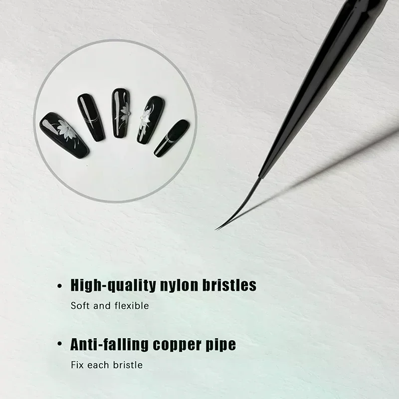Stylo de revêtement pour Nail Art, double usage, perles à points, brosse pour peinture des ongles, lignes de dessin, Extension de GEL UV, outil de manucure, 5 pièces
