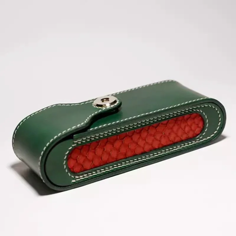[Bengo Handmade] Cowhide chromatic harmonica bag, Japanese-style Komagasu leather harmonica storage box