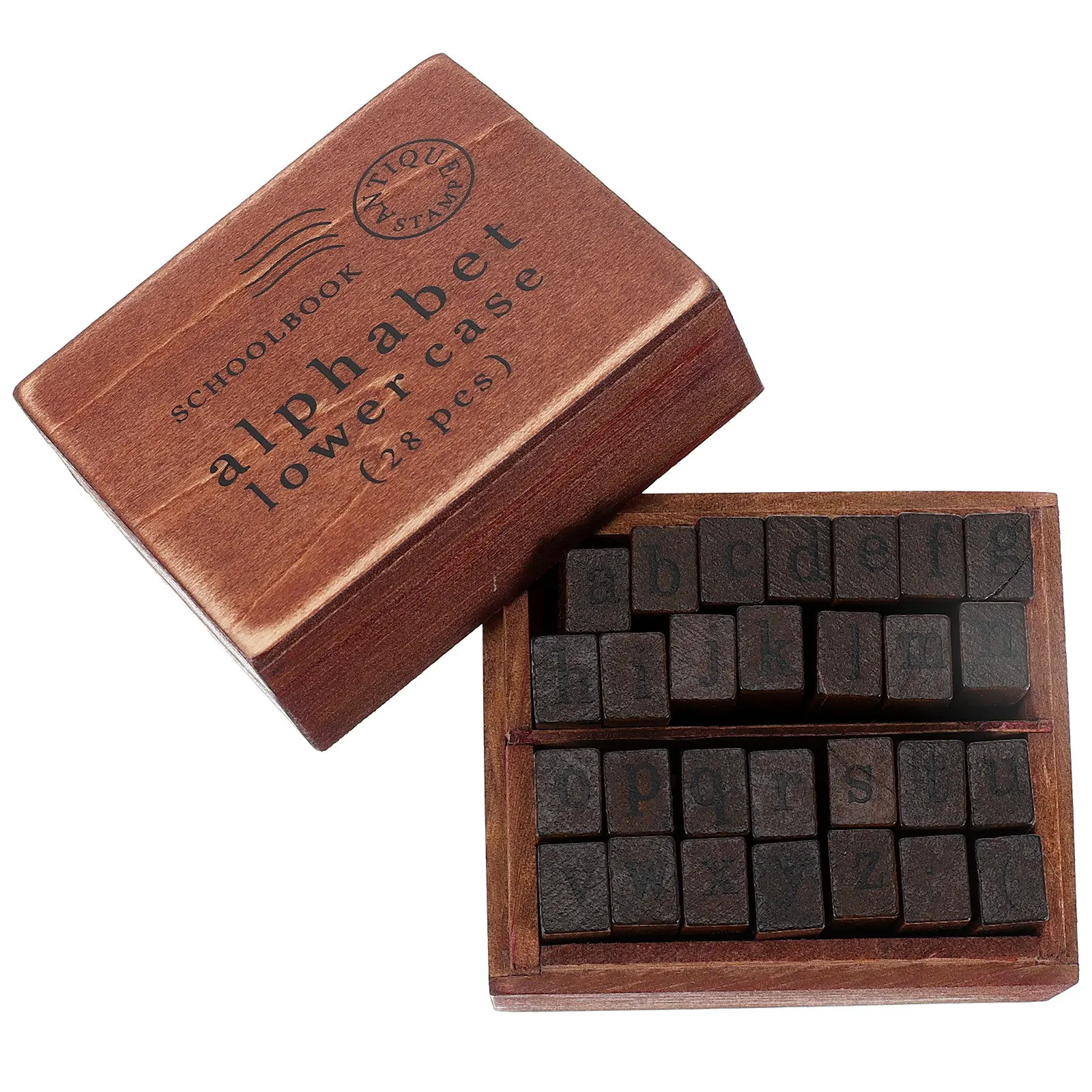 1Set Vintage English Letter Wooden Stamp Fine Workmanship Multipurpose Craft Stamp Perfect DIY Scrapbooking Card Making Journal
