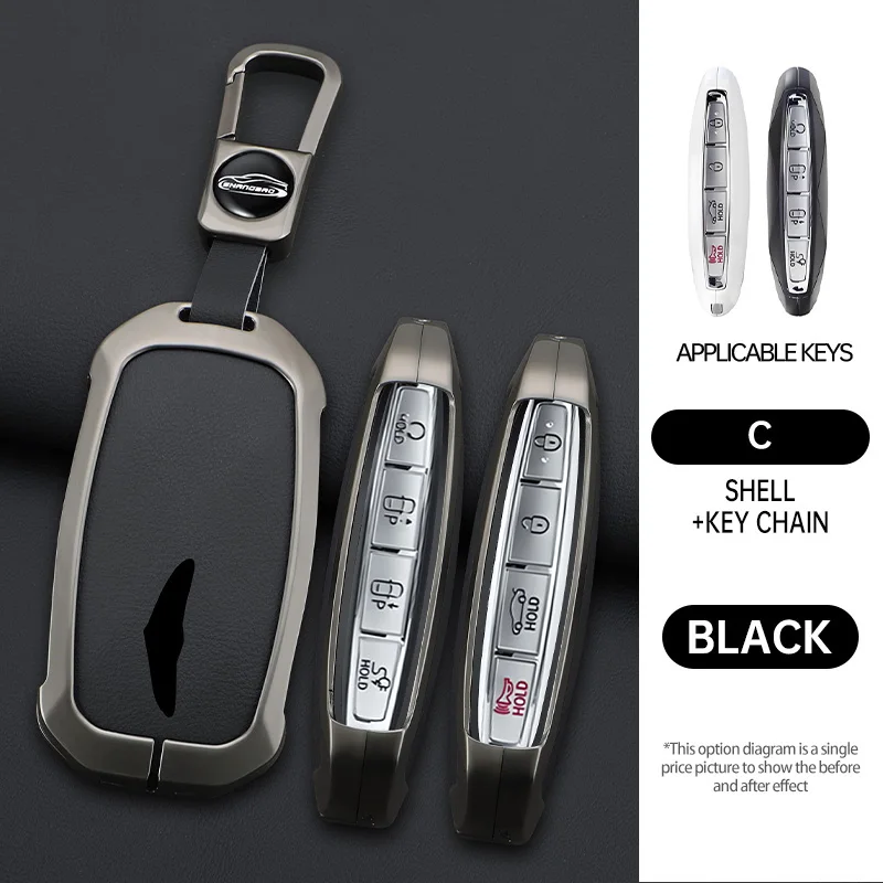Zinken legering auto sleutelhoes slimme afstandsbediening hoesje auto accessoire voor Hyundai Genesis G80 2023 2024 2025 G70 G90 G90RS4 GV60 GV80