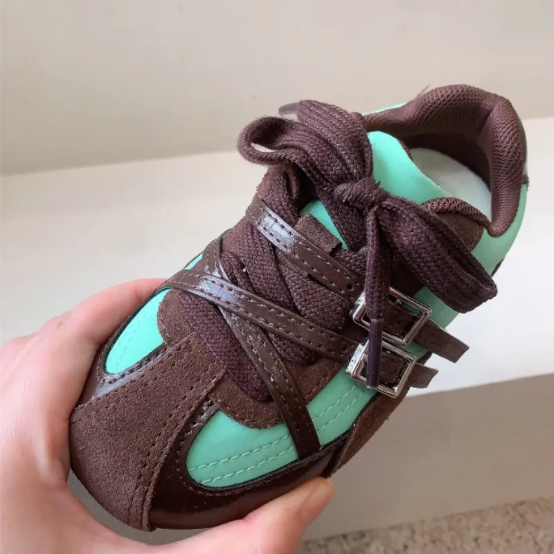 Picture 4: 2026 Autumn New Collection Boys' Retro Double Buckle Casual Sports Shoes Girls' Versatile Lace up Training Shoes 26-37