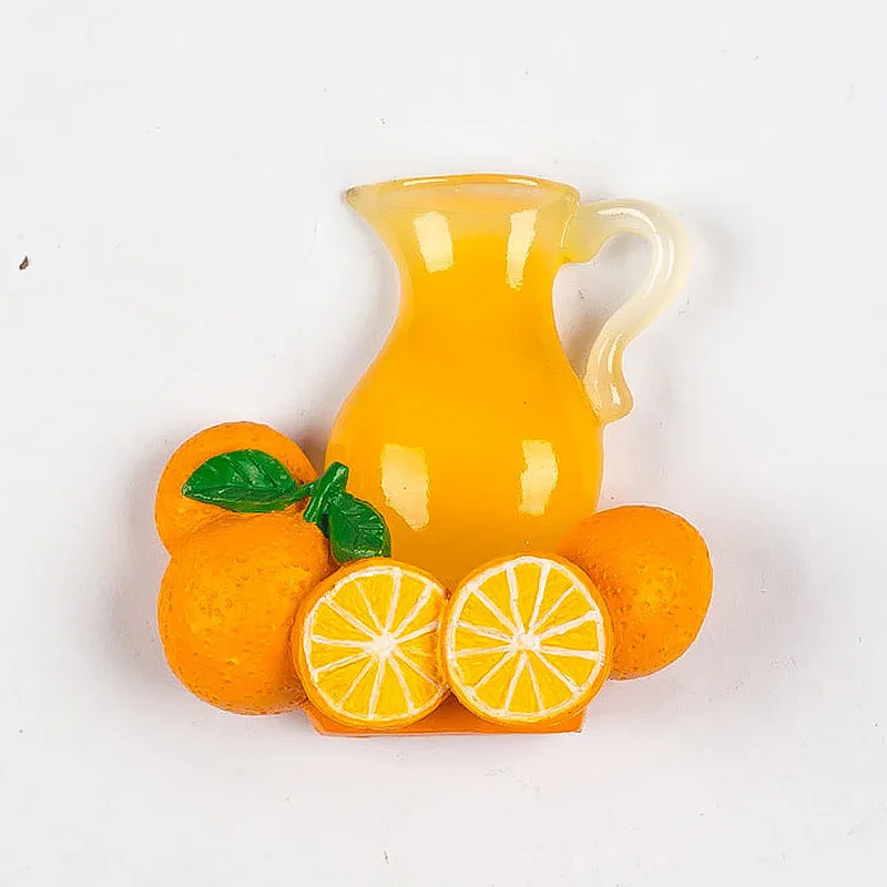 Creative Basket Fruit Juice Cup Bread Wine Aromas Refrigerator 3D Fridge Magnet Sticker Kitchen Decoration Accessories Magnets