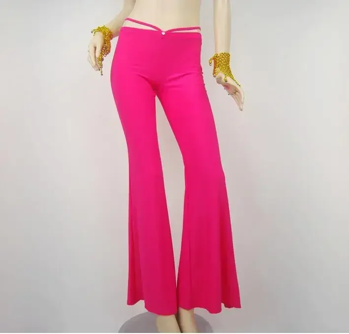Women Lady crystal Harem modal solid Long Pants Belly Dance Boho Wide Trousers trouser with belt