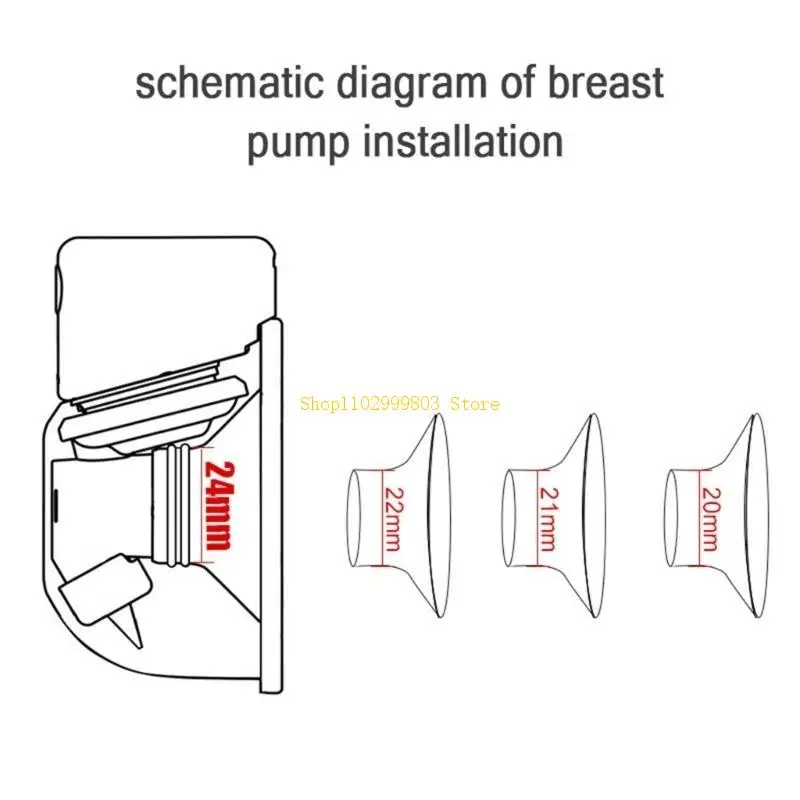 

Silicone Breast Flange Adapter 14-22mm Breast Pumps Converter Accessories for Comfortable and Powerful Suction J0MF