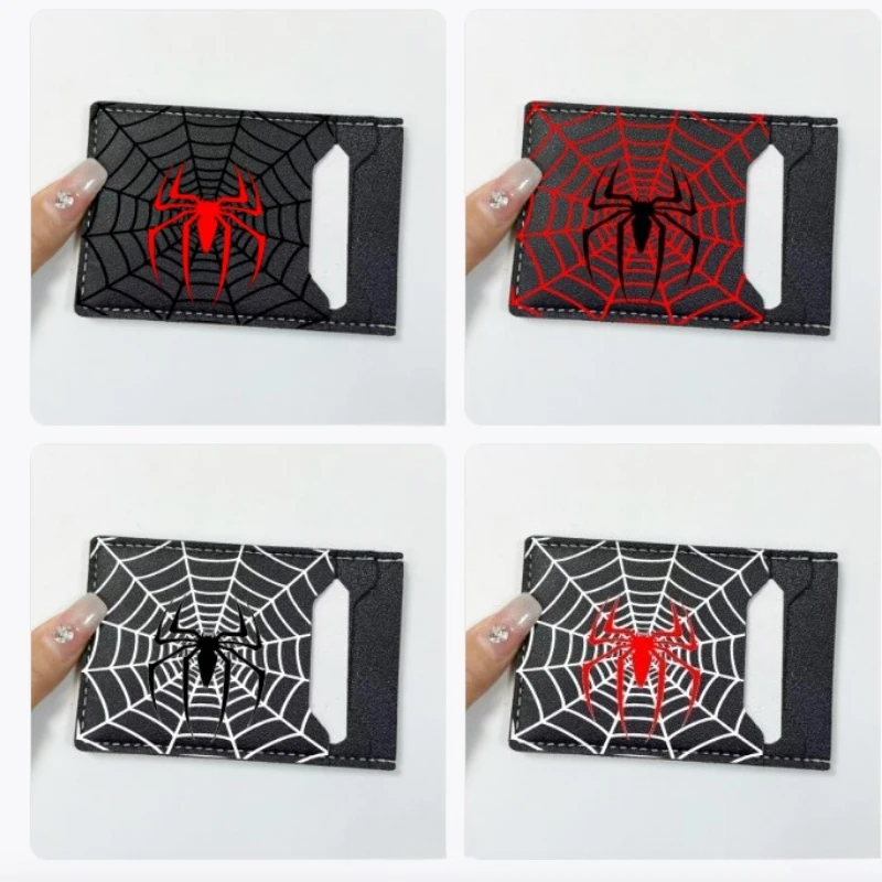 Personalized Leather ID Card Holder with an Animal Spider Design Is an Excellent Gift Choice for Travel Wallet ID Card Holders