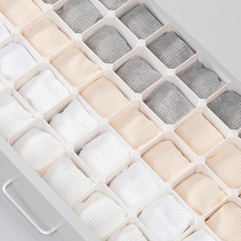 6PCS Honeycomb Drawer Partition Board Detachable Wardrobe Socks Organizers Underwear Storage Home Dormitory Closet Storage Box