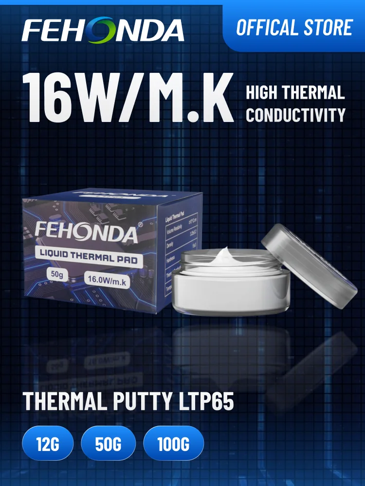 FEHONDA Pasta termoprzewodząca 50g LTP65 16W/m.K Wysoka Wydajność Wysoka Przewodność Cieplna Żel Termoprzewodzący do CPU GPU LED PS4 Chłodzenie Varm — zdjęcie produktu 7