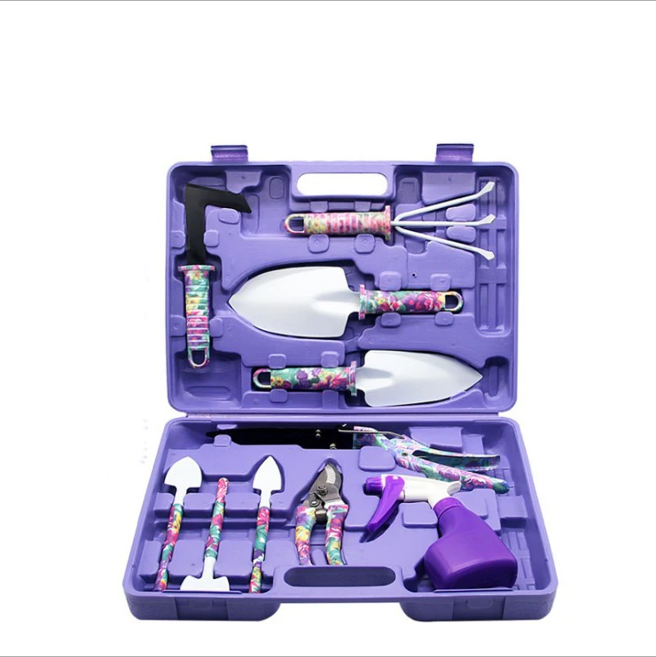 10 Pcs Multifunction Flower  Plastic Box Stainless Steel Fork  Garden Tool Set Cutting Tool for Outdoor Garden