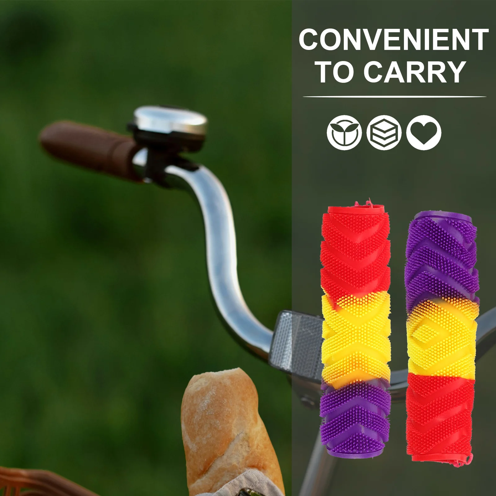 

2Pairs Motorcycle Grip Silicone Handlebar Covers Thickened Durable Breathable Anti Slip Motorcycle Handle Grip Replacement