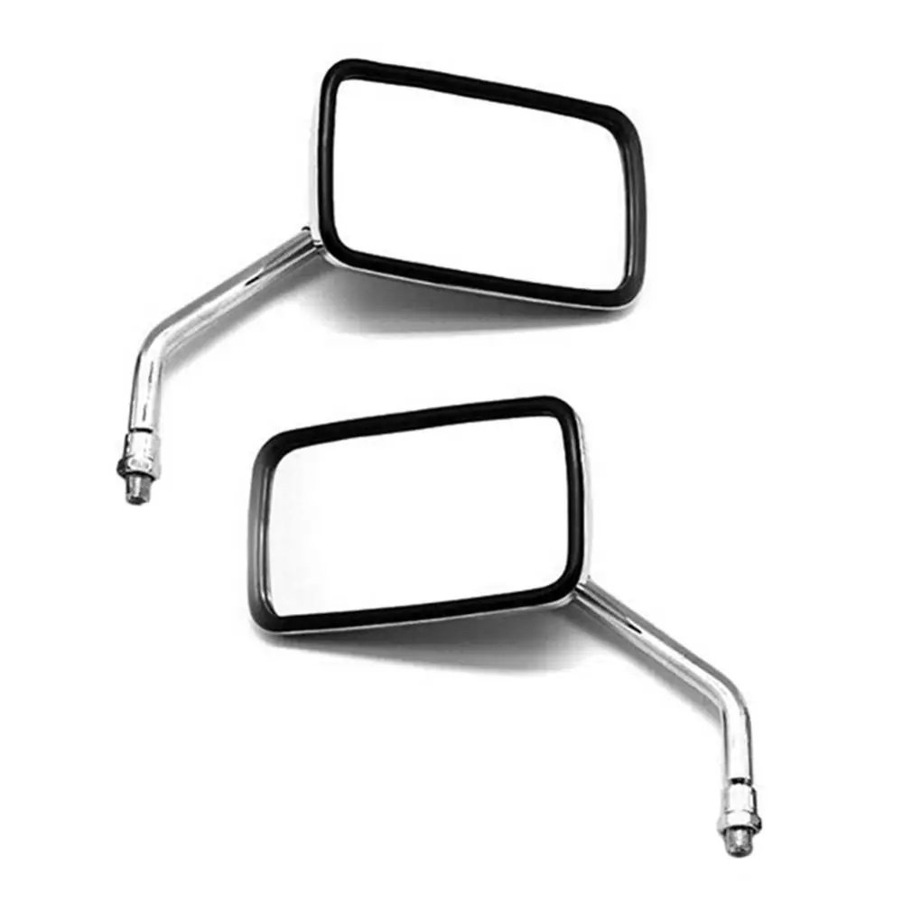 

Rectangle Chrome 1Pair Rearview Mirrors Universal Motorcycle 10mm retrovisor de moto mirror moto For Honda Scooter E-Bike