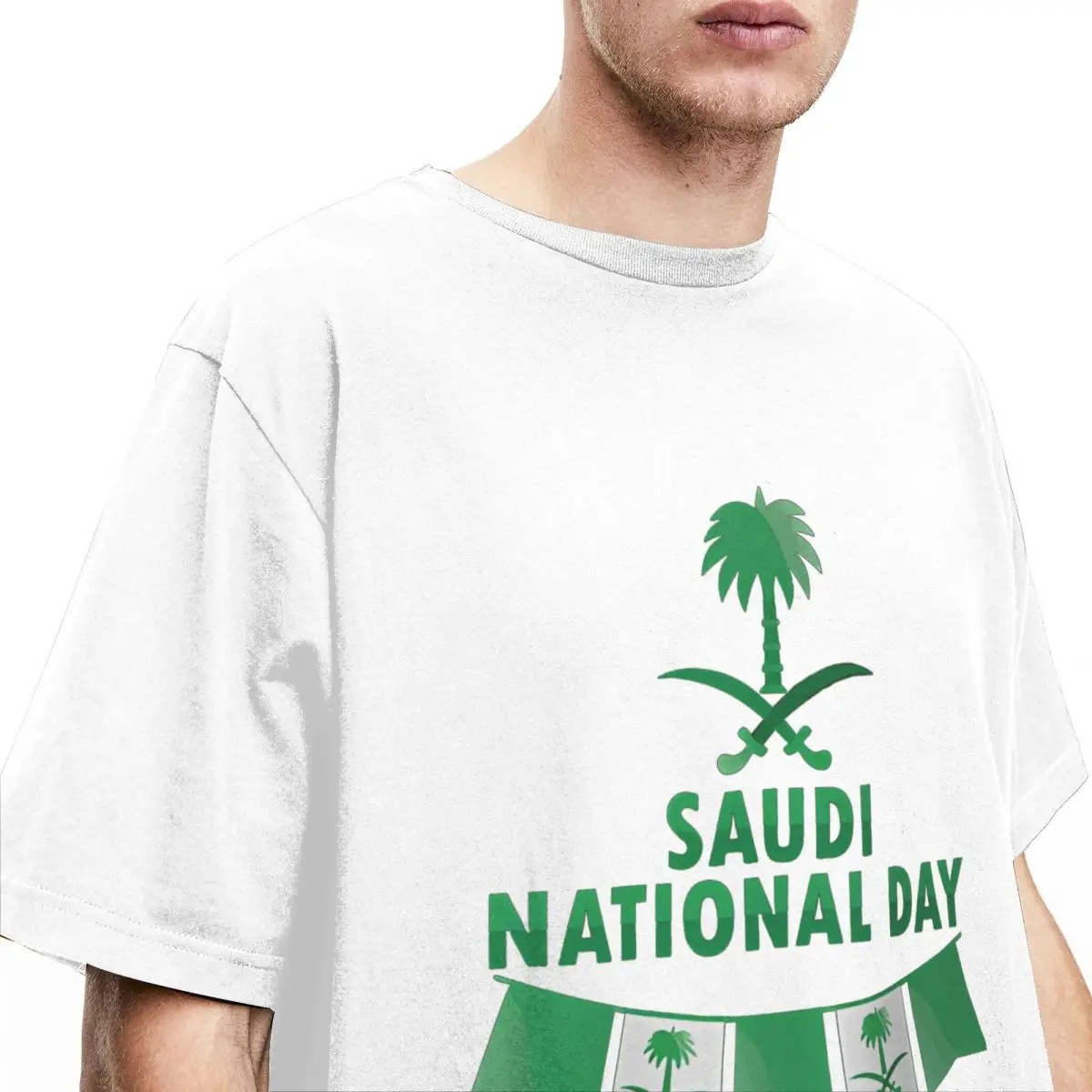 Man T Shirt Saudi T-Shirts Fashion National Day Summer Tee Shirt Streetwear Pattern Cotton Tops Gift