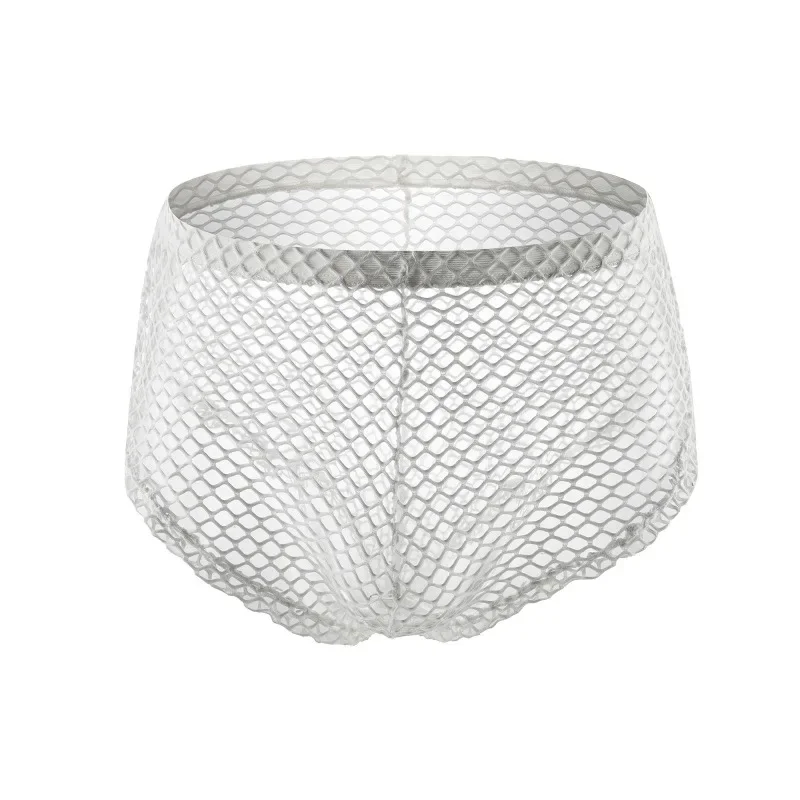 

Fashion solid color simple men's underwear large mesh button side split boxers underpants spot CMF236