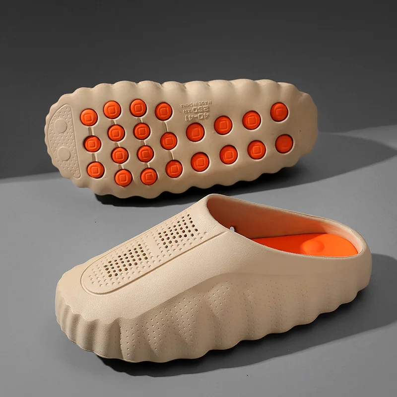 Unisex Massage Clogs Non-slip Breathable Hollow Out Men Slippers Garden Shoes Beach Slides Indoor Outdoor Shower Sandals Summer