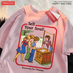 Sell Your Soul Economics For Children T Shirt Male Fashion O-Neck T Shirts Hip Hop Quality Casual Cotton T-Shirt Short Sleeve