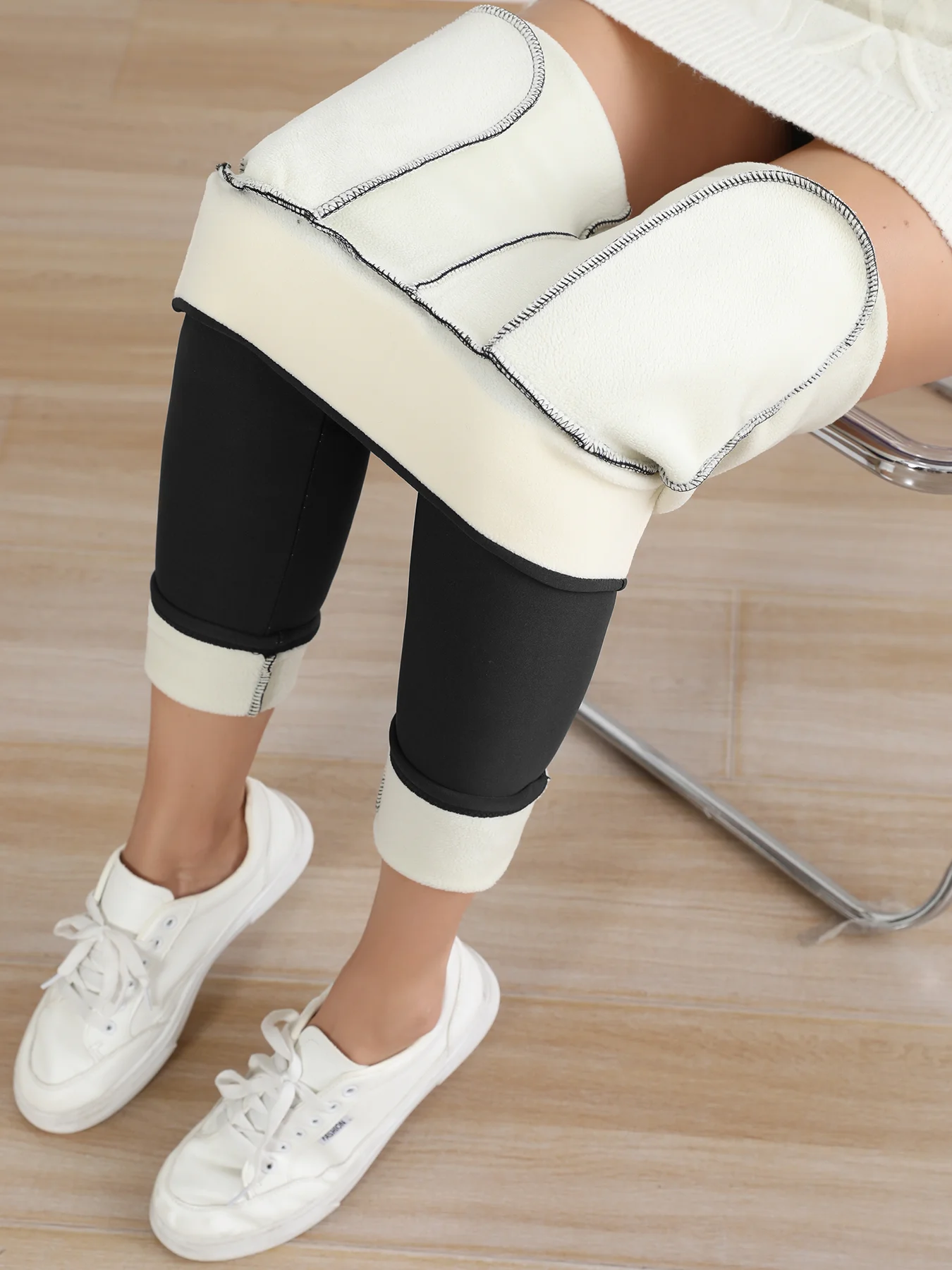 Leggings gruesos con bolsillos de terciopelo para mujer, mallas cálidas informales de cintura alta cálidas para invierno, pantalones muy cálidos para evitar el frío