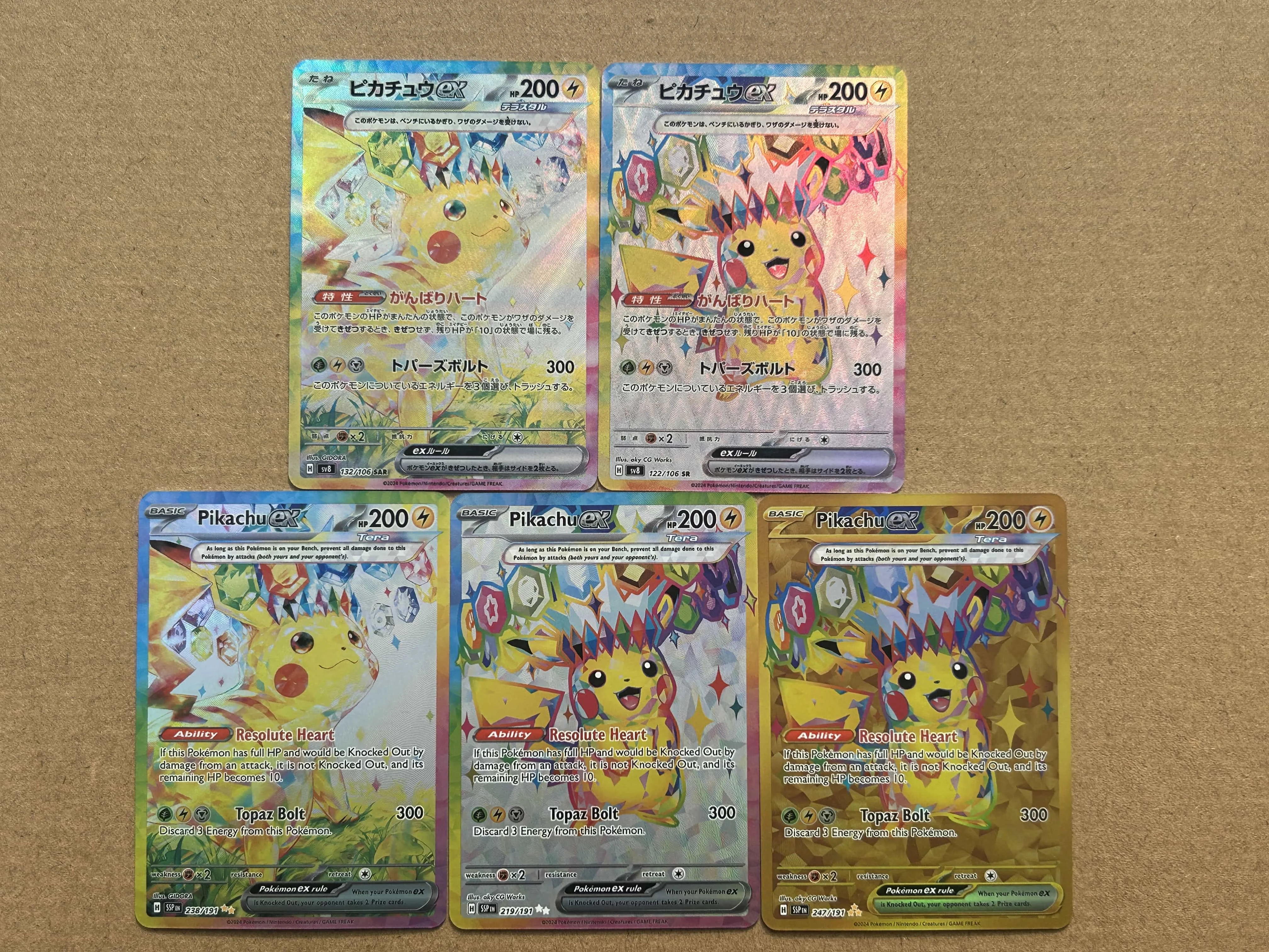 Nuevas tarjetas PTCG Pkc Eevee Sv8 Super Elektrische Breakout alta calidad Glitter SAR Anime Hobby colección tarjetas regalo sorpresa