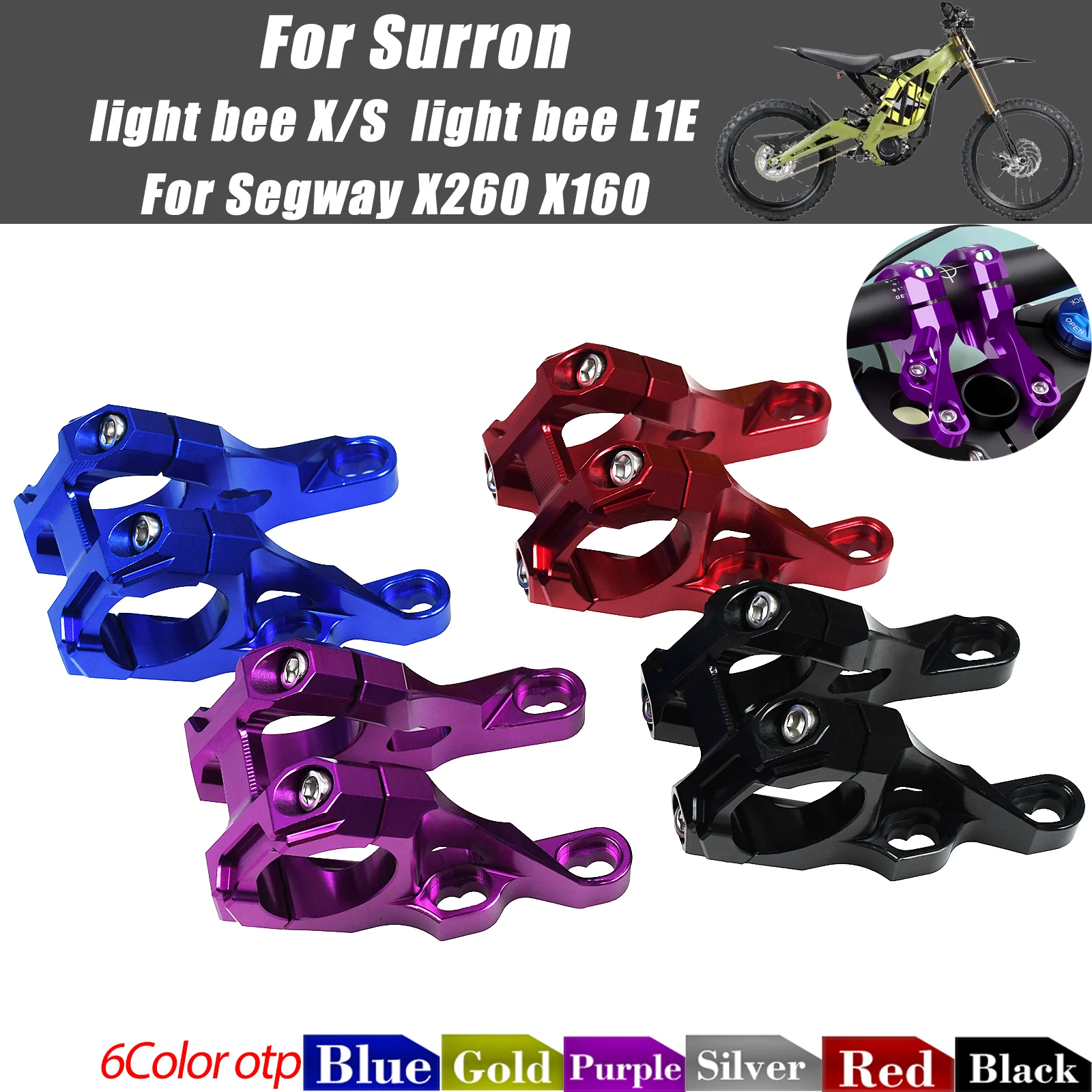 Electric Dirt Bike Racing CNC Handlebar Stem 31.8mm Direct Mount Replacement Parts For Sur Ron Lightbee X/S/L1E Talaria Sting