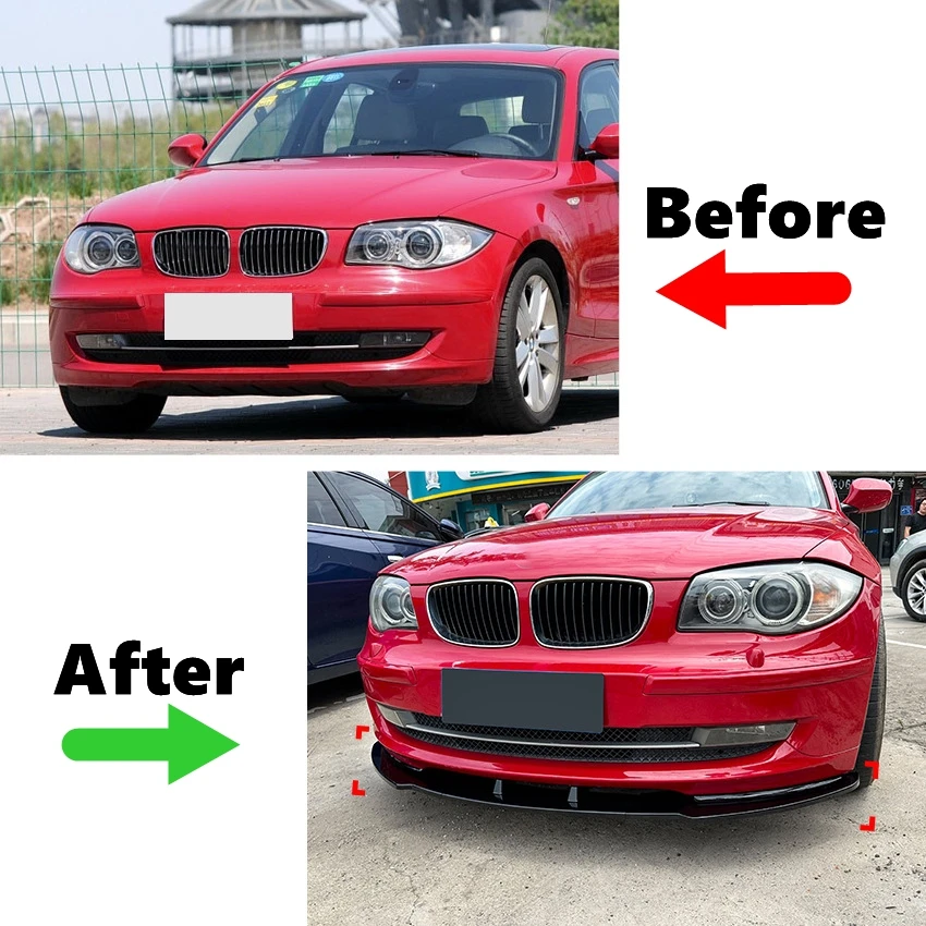 Front Bumper Lip Spoiler For BMW 1 Series E81 E82 E87 E88 LCI 2008-2011 Front Bumper Protector Lower Blade Splitter view 3