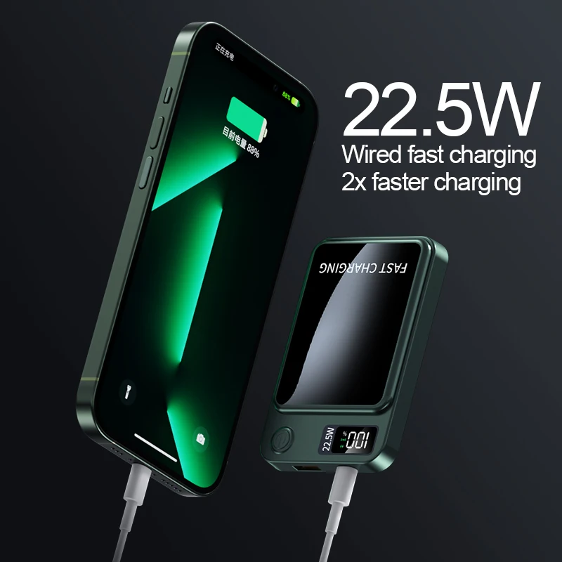 PD 22.5W Fast Charging Power Bank 20000mAh 15W Magsafe Wireless Charger for iPhone 15 14 13 12 X Samsung Huawei Xiaomi Powerbank