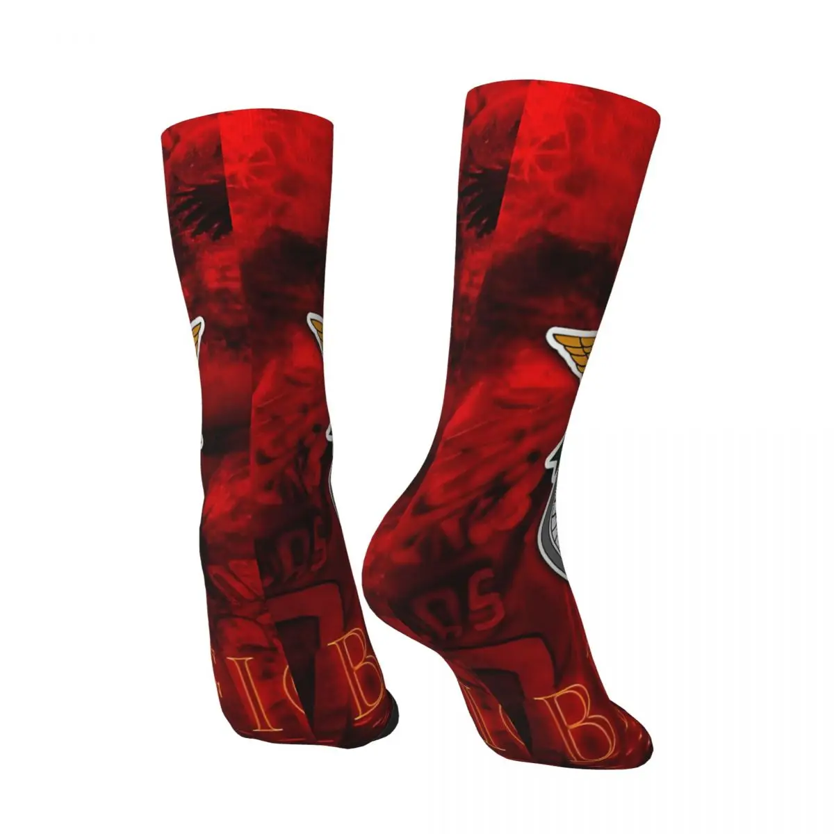 Crazy compression SL BENFICA Sock for Men Vintage Quality Pattern Crew Sock Novelty