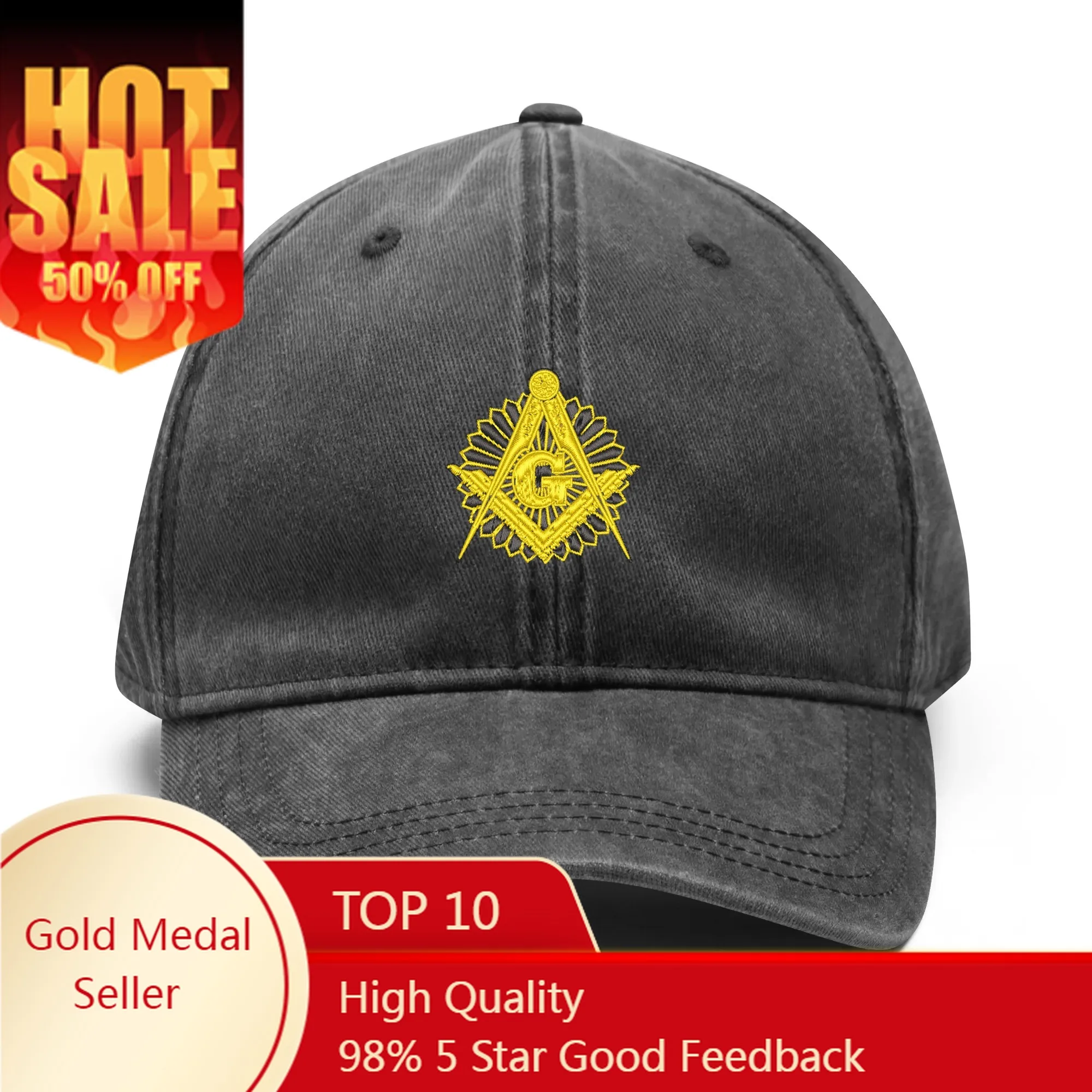 

Masonic Mason Freemason Pattern Embroidery Hats Mens Womens Sports Baseball Hat Custom Caps Personalized Cowboy Trucker Cap