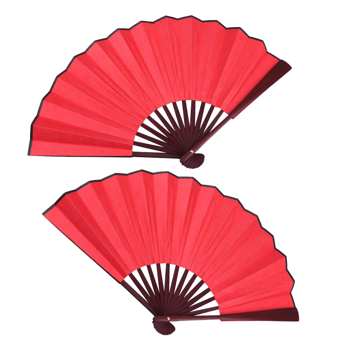 Éventails portables pliables de Style chinois pour femmes, 2 pièces, tissu vierge, refroidissement portatif, décor de mariage, cadeaux spéciaux
