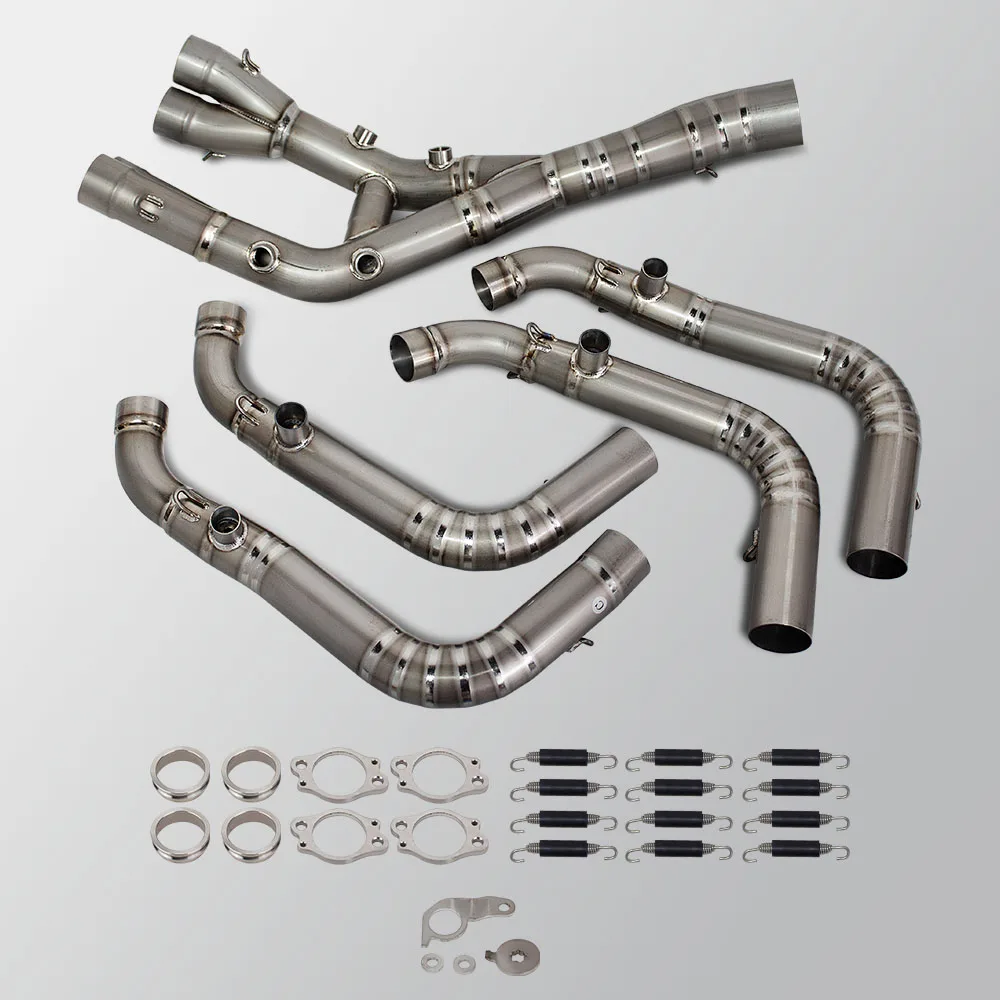 مشعب عادم الدراجة النارية لسيارات BMW S1000RR S1000R M1000R 2019-2025 أنبوب ربط أمامي كامل من التيتانيوم يتكيف خط سباق كاتم الصوت OE