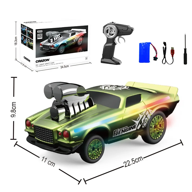 2024 Remote Control Car For Kids,1:18 Electric Vehicle Toy Car Hobby Racing Car Toys With Lights,Rechargeable Battery