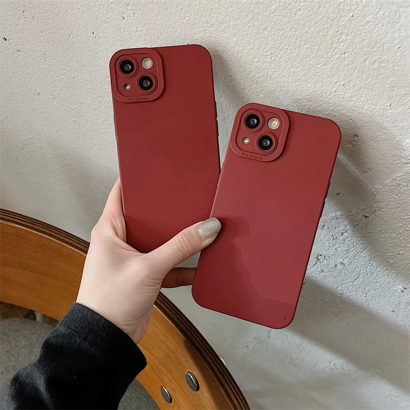 Luxury Silicone Phone WineRed Case for Meizu 21 Pro 20 18X 18S 18 Pro Case TPU Protective Phone Cover