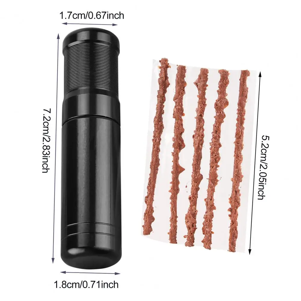 Bicycle Tire Repair Kit Bike Tire Puncture Repair Tool Bicycle Tubeless Tire Repair Kit with 5 Bacon Strips Insertion Tool