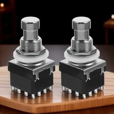 2 interruptores de pedal para guitarra eléctrica, botones de pedal de efectos versátiles con bloqueo, compatibles con Boss MXR