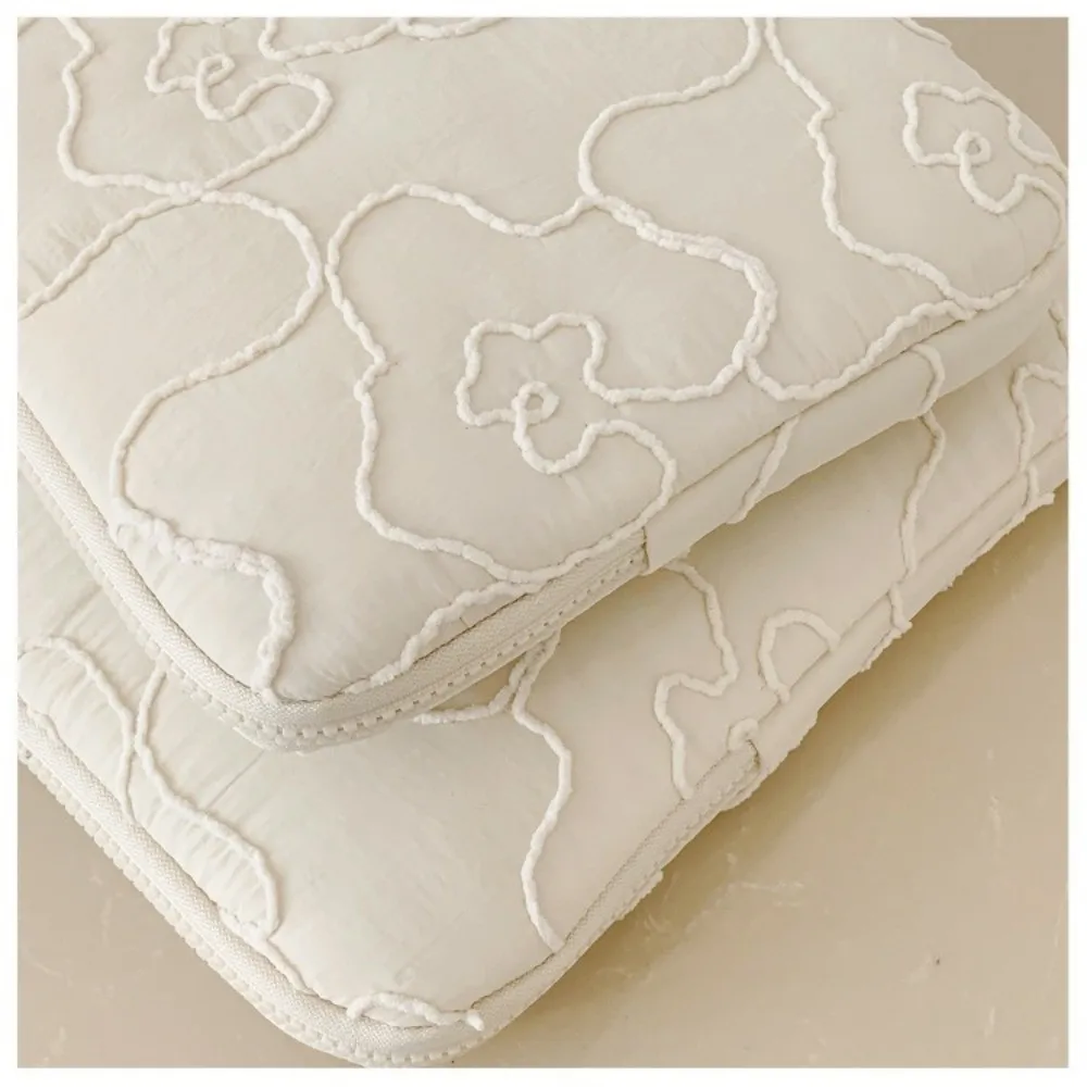 11/14 Inch Laptop Bag Soft Shockproof Tablet Sleeve Case Embroidery Flower Large Capacity for MacBook/iPad/DELL