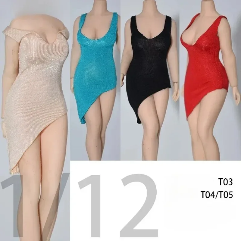 1/12 Scale ทหารหญิงเสื้อกั๊กแขนกุดมินิชุดกระโปรง Cheongsam สําหรับ 6 "TBL Ph Slim Plump Body ตุ๊กตา