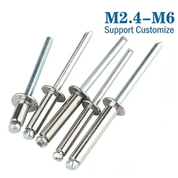 10-50Pcs Pop Rivets Aluminium M2.4 M3.2-M6 Dome Head Blind Rivets Steel Shank Mandrel Exhaust Rivets Pull Nail Support Customize