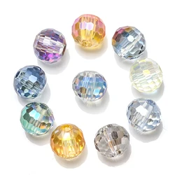 10Pcs 14mm 96Facets Ball Crystal Glass Round Spacer Bead Big Hole For DIY Making Jewelry Earing Accessorise Hanging Decoration