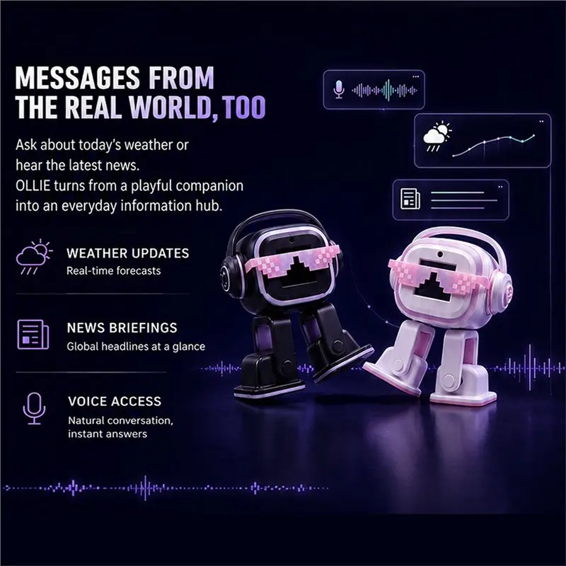 B04C-Voice Chat AI Companion Robot+ Charging Dock Touch Interaction Intelligent Emotion Perception Music Stories Weather B