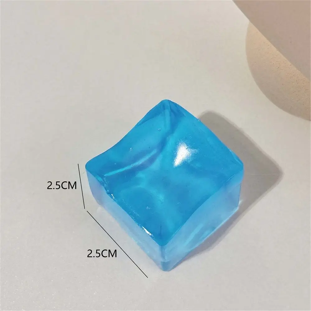Kawaii Stress Relief Fidget Toy Transparent Cube Cat Paw Squeeze Toy Mini Ice Block Ice Cube Toys Party Favors