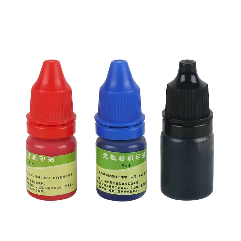 Tinta não desbotada para selos infantis, tinta automática, permanente, impermeável, de secagem rápida, tinta grafite, preto, azul, vermelho, marcador, 5ml