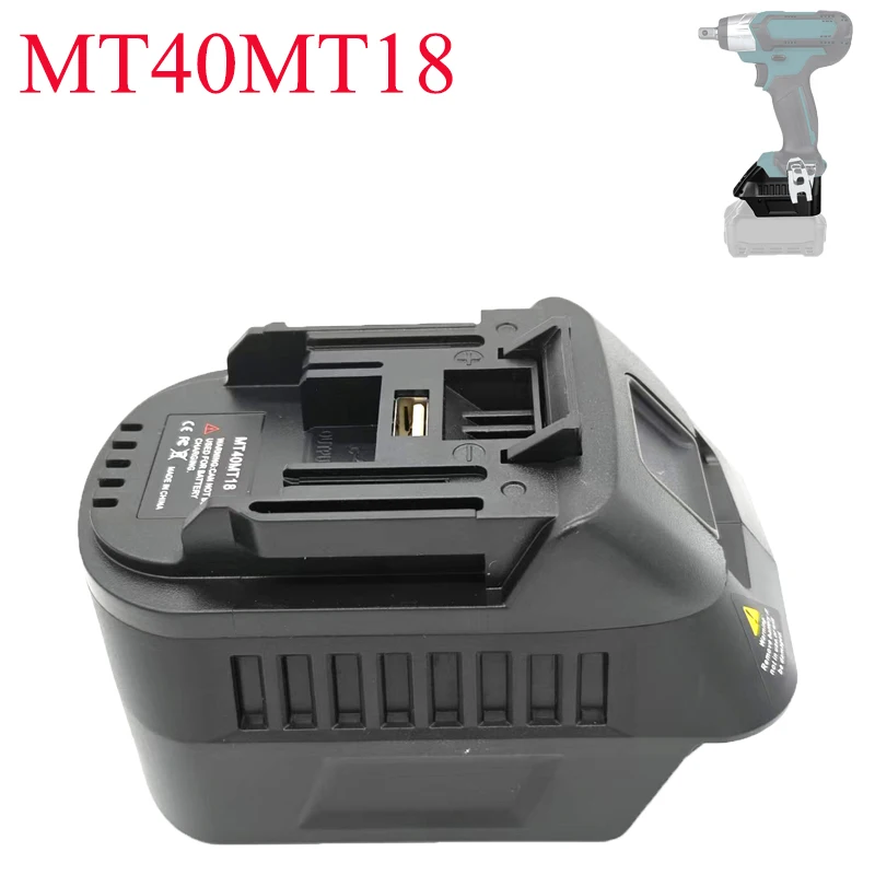Para baterías de iones de litio Makita de 40V compatibles con herramientas eléctricas inalámbricas Makita de 18V convertidor adaptador de batería MT40MT18