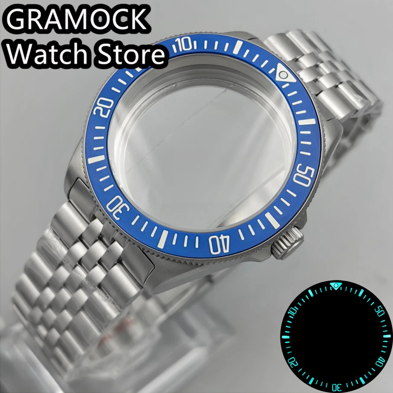 Luminous Bezel Tactical Frog 100m Steel Dive Men Watch Case 40mm For NH34 NH35 NH36 ETA2824 PT5000 Automatic Sapphire Glass Case