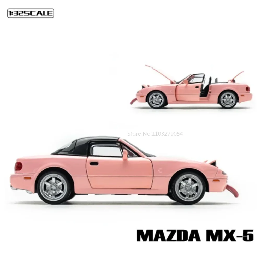 1/32 Mazda MX5 시뮬레이션 합금 장난감 자동차 모델, 다이캐스트 금속, 소리와 빛이 있는 풀백 시리즈, 어린이 선물 컬렉션