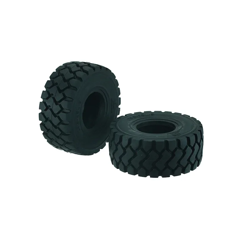 2PCS Rubber Forklift Tyres 137mm Loader Model Tyres for 1/14 RC Trucks Loader