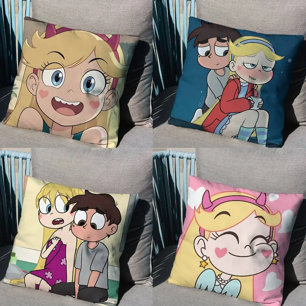 cute Star vs. the Forces of Evil Pillow Case Square Double-Sided Printing Short Plush Sofa Cushion Cover Bedroom Bedside Pillow