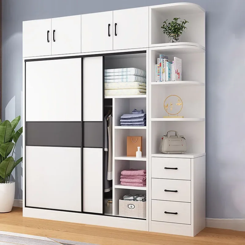 White Storage Wardrobes Display Nordic Apartment Clothing Rack Free Shipping Cabinets Drawer Modern Guarda Roupa Hotel Furniture