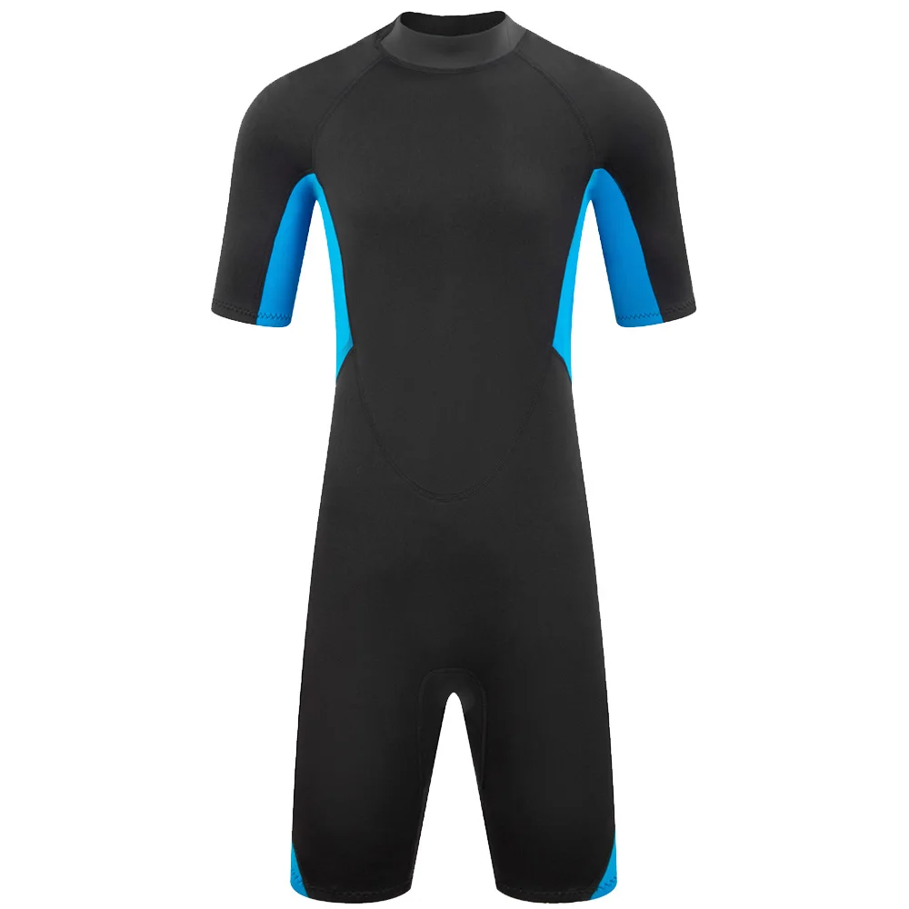 Herren-Neoprenanzug, 3 mm Neopren, kurzärmelig, einteilig, Frühlings-Tauchanzug, hinten, Reißverschluss vorne, Surfen, Tauchen, Schwimmen, Schnorcheln, Kajakfahren – Detail 10