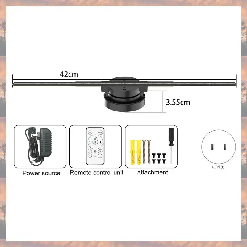 2025 Trend 42Cm 3D Hologram Projector Fan LED Sign Holographic Player Support Image Bar Party Advertising Display Light