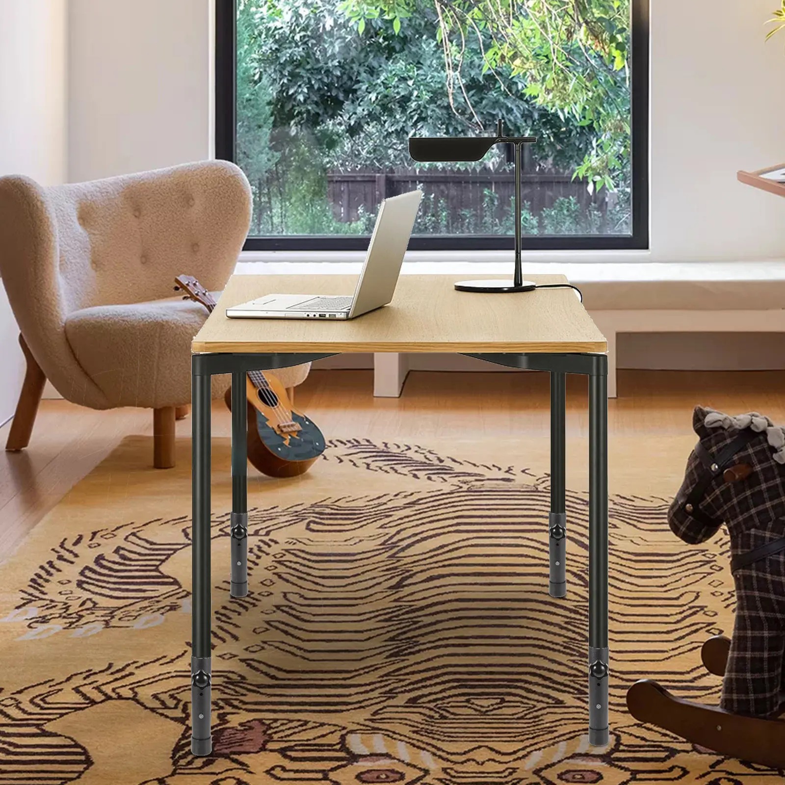 

Комплект из 4 усиленных складных стальных удлинителей высоты стола, регулируемые опорные ножки для офисных и обеденных столов, сменные ножки-подставки