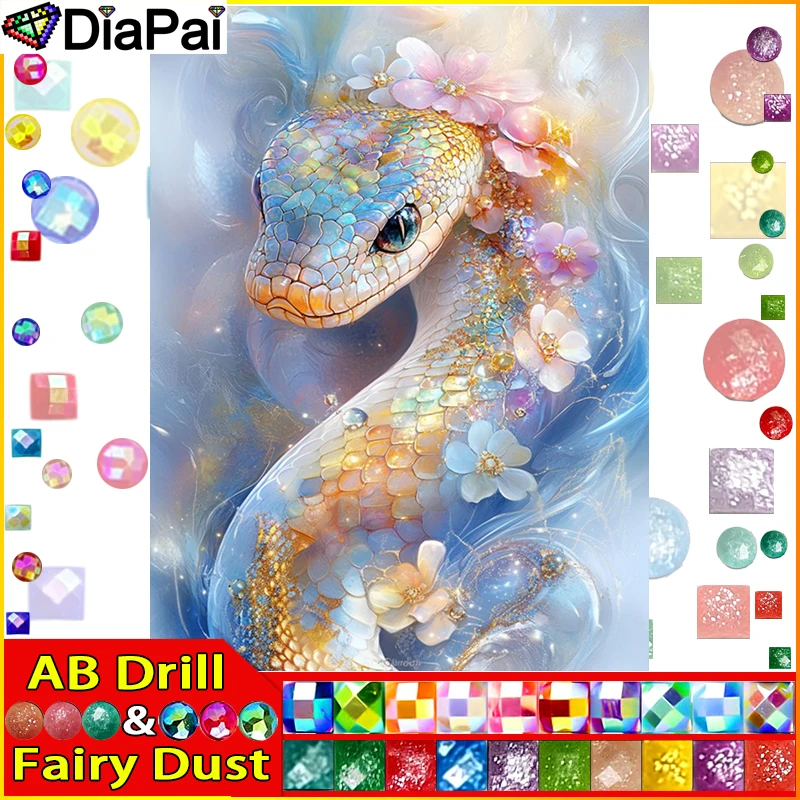 

DIAPAI Fairy Dust AB 5D полная алмазная вышивка "Змеиный цветок" алмазная живопись узоры горный хрусталь незавершенный домашний декор