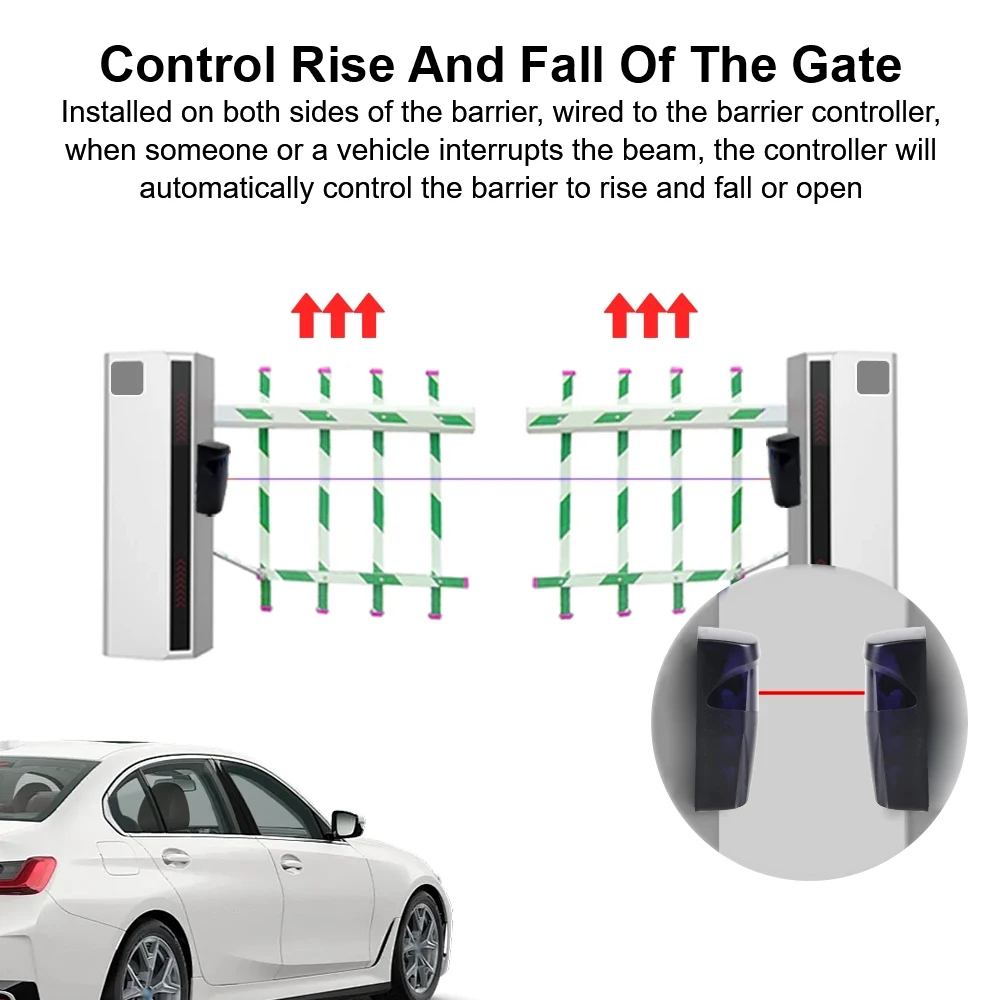 12-24V AC/DC Detector Battery Powered Photocell Infrared Sensor Barrier Garage Infrared Detector Sensor for Automatic Gate